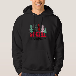 Love Social Worker Nurse Christmas Tree Elf Pajama Hoodie