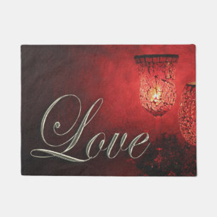 Love Soft Candle Glow Xmas Holiday Christmas Doormat