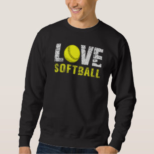 Love Softball Catcher Pitcher Athlete Sports Base  Sweatshirt