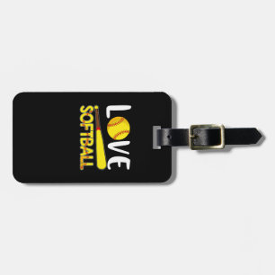 Love Softball Graphic for Teen Boys Girls Luggage Tag