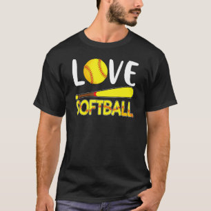 Love Softball Graphic For Teen Boys Girls T-Shirt