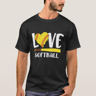 Love Softball Graphic Saying for Teen Girls and Wo T-Shirt