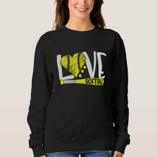 Love Softball Graphic Saying For Teen Girls Sweatshirt