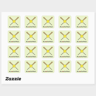 Love softball hashtag slogan sports square sticker