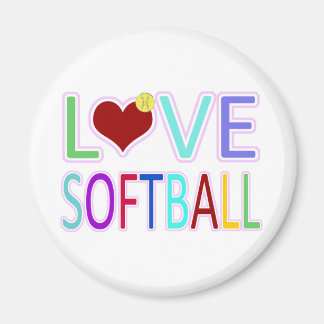 LOVE SOFTBALL MAGNET