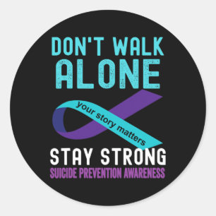 Love Someone Teal-purple Suicide Prevention Awaren Classic Round Sticker