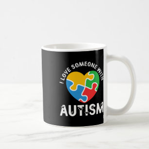 Love Someone With Autism Heart Puzzle Autistic Coffee Mug