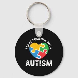 Love Someone With Autism Heart Puzzle Autistic  Key Ring