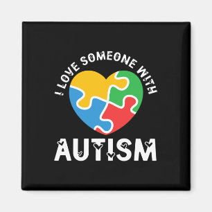 Love Someone With Autism Heart Puzzle Autistic Magnet
