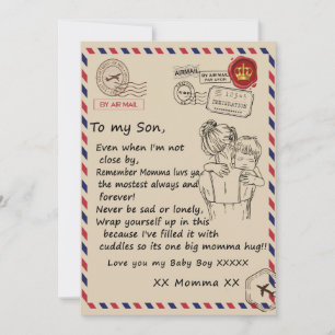 Love Son Letter To My Daughter Love You Baby Boy Holiday Card