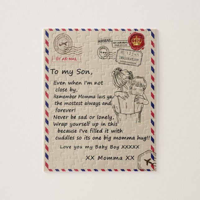 Love Son | Letter To My Daughter Love You Baby Boy Jigsaw Puzzle (Vertical)