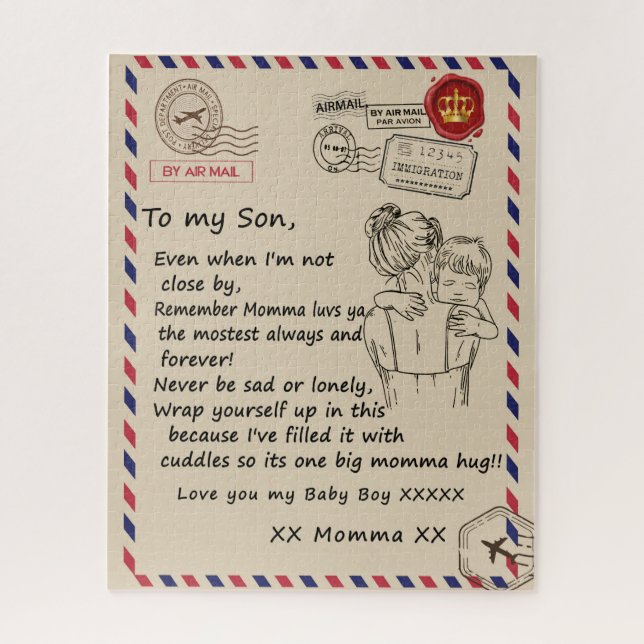 Love Son | Letter To My Daughter Love You Baby Boy Jigsaw Puzzle (Vertical)