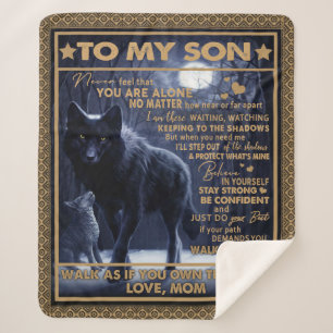 Love Son  Letter To My Son Never Feel You're Alone Sherpa Blanket