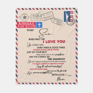 Love Son To My Son Never Forget That I Love You Fleece Blanket