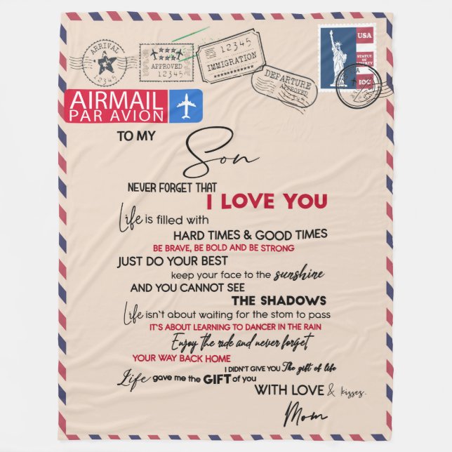 Love Son | To My Son Never Forget That I Love You Fleece Blanket (Front)