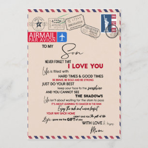 Love Son   To My Son Never Forget That I Love You Invitation