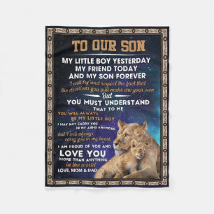 Love Son To Our Son I Proud Of You And Love You Fleece Blanket