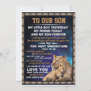 Love Son   To Our Son I Proud Of You And Love You Invitation