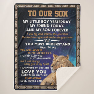 Love Son To Our Son I Proud Of You And Love You Sherpa Blanket