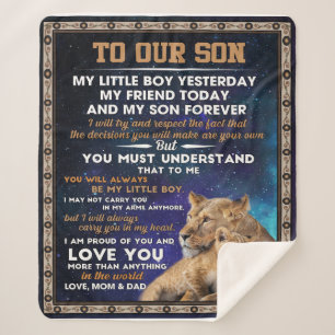 Love Son To Our Son I Proud Of You And Love You Sherpa Blanket