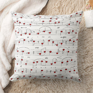 Love Song Heart Music Score Cushion