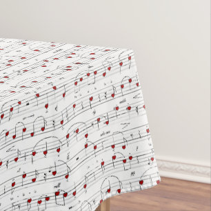 Love Song Heart Music Score Tablecloth