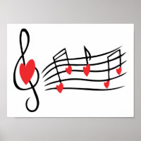 LOVE SONG MUSIC NOTES CUTE RED BLACK WHITE FRIENDS