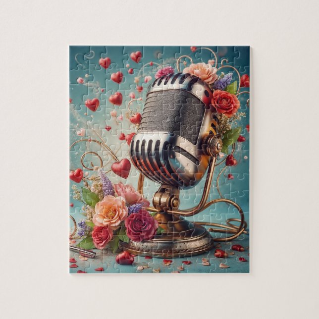 Love & Song - Old Fashioned Microphone Puzzle (Vertical)