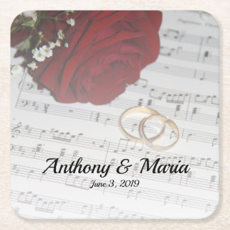 Love Song Square Paper Coaster