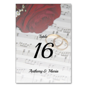 Love Song Table Number