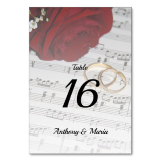 Love Song Table Number