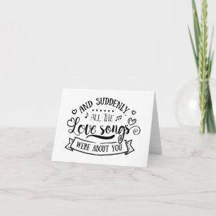 Love Songs, Thinking of you, Miss you, Wedding Card