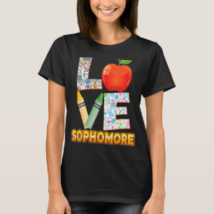 Love Sophomore Kid Student Teacher Back To School T-Shirt