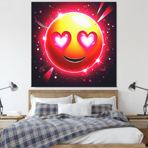 Love Sparkle Emoji Hearts Canvas Print