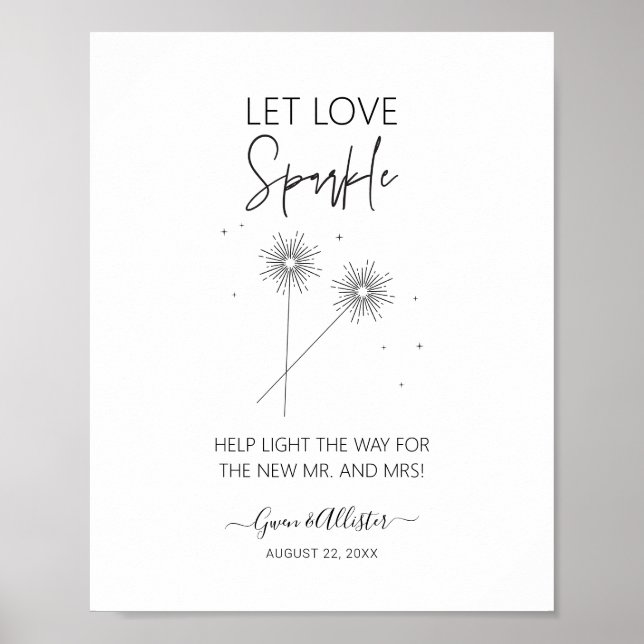 Love Sparkle Sign Wedding Reception Sendoff (Front)