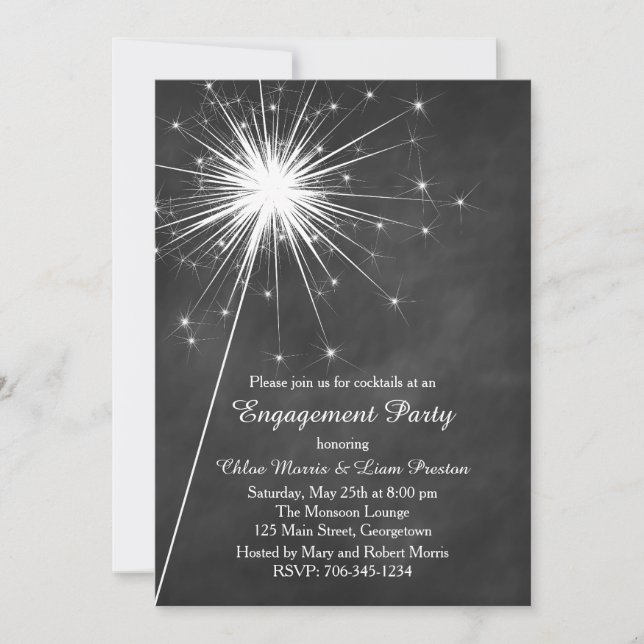 Love Sparkles Engagement Invitation (Front)