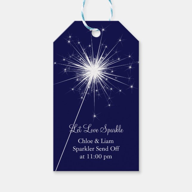 Love Sparkles Gift Tag - Blue (Front)