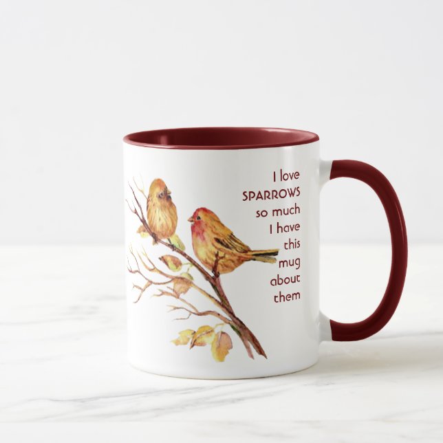 Love SPARROW FAMILY  so so much I Fun Quote Mug (Right)