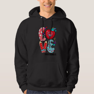 LOVE SPED Teacher Life Leopard Heart Valentine's D Hoodie