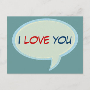 love speech balloon postcard