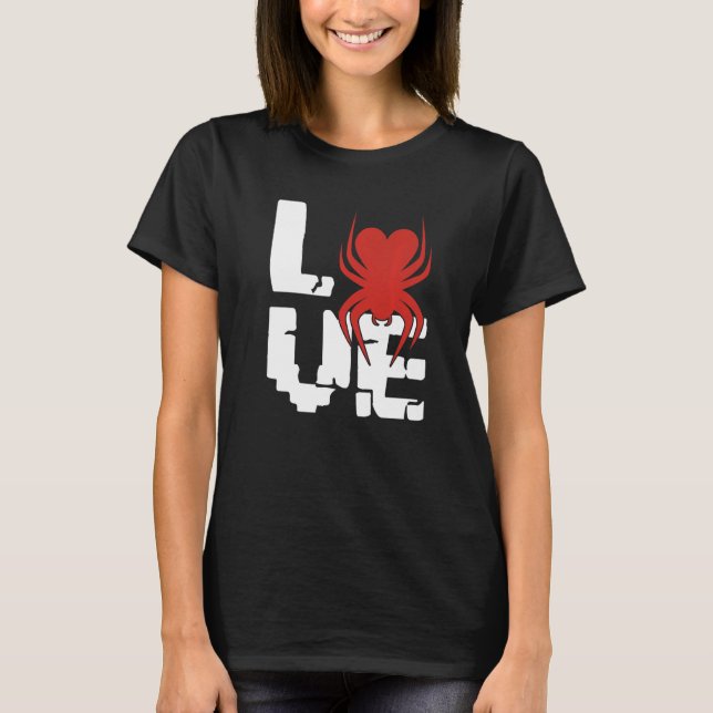 Love Spider Arachnophile Spider Web Insect Cobweb  T-Shirt (Front)