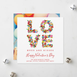 LOVE Spring Flowers Photo Happy Valentine's Day Holiday Card