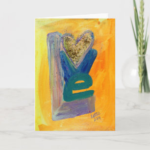 Love Spring Stack Glitter Note or Greeting Card