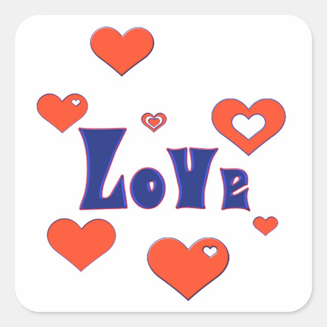 Love Square Sticker (Front)