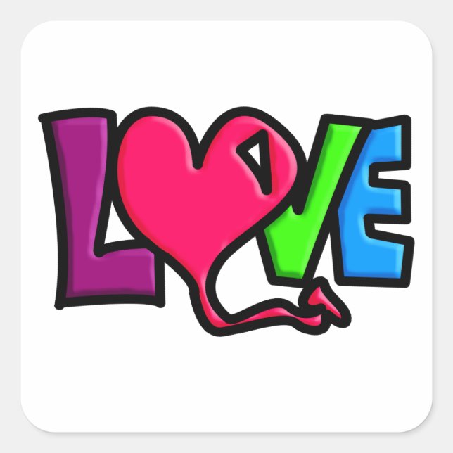 Love Square Sticker (Front)