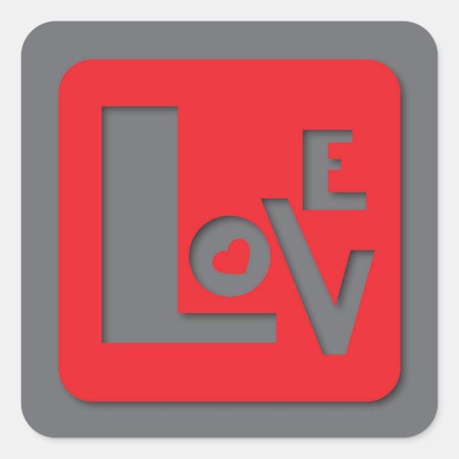 Love Square Sticker (Front)