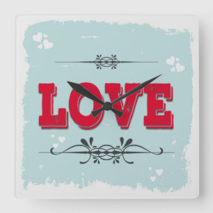 Love Square Wall Clock