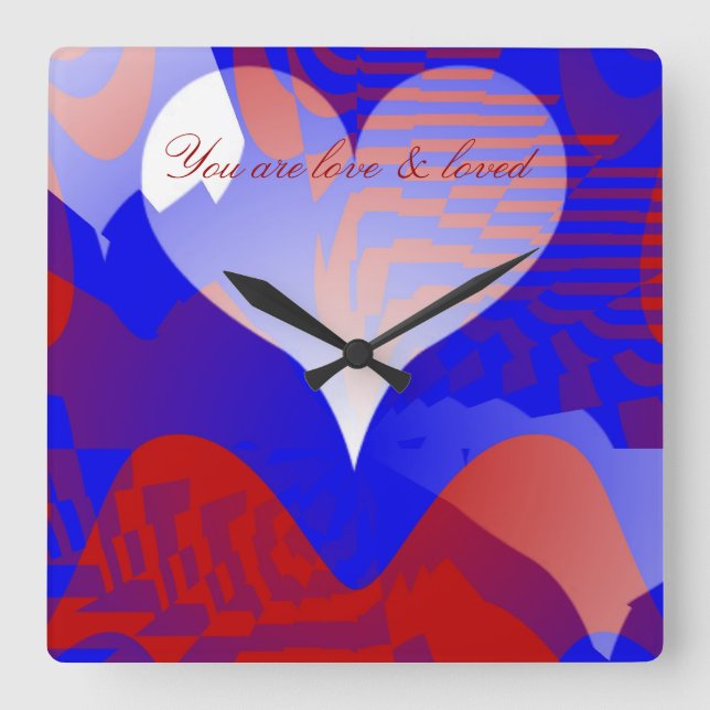 Love_ Square Wall Clock (Front)