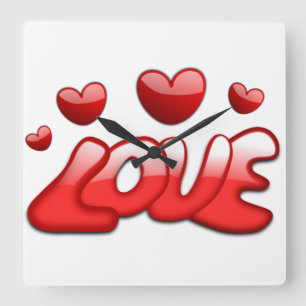 Love Square Wall Clock