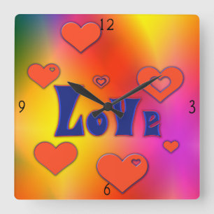 Love Square Wall Clock